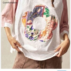 SHEIN Multicolor Floral Patchwork Top